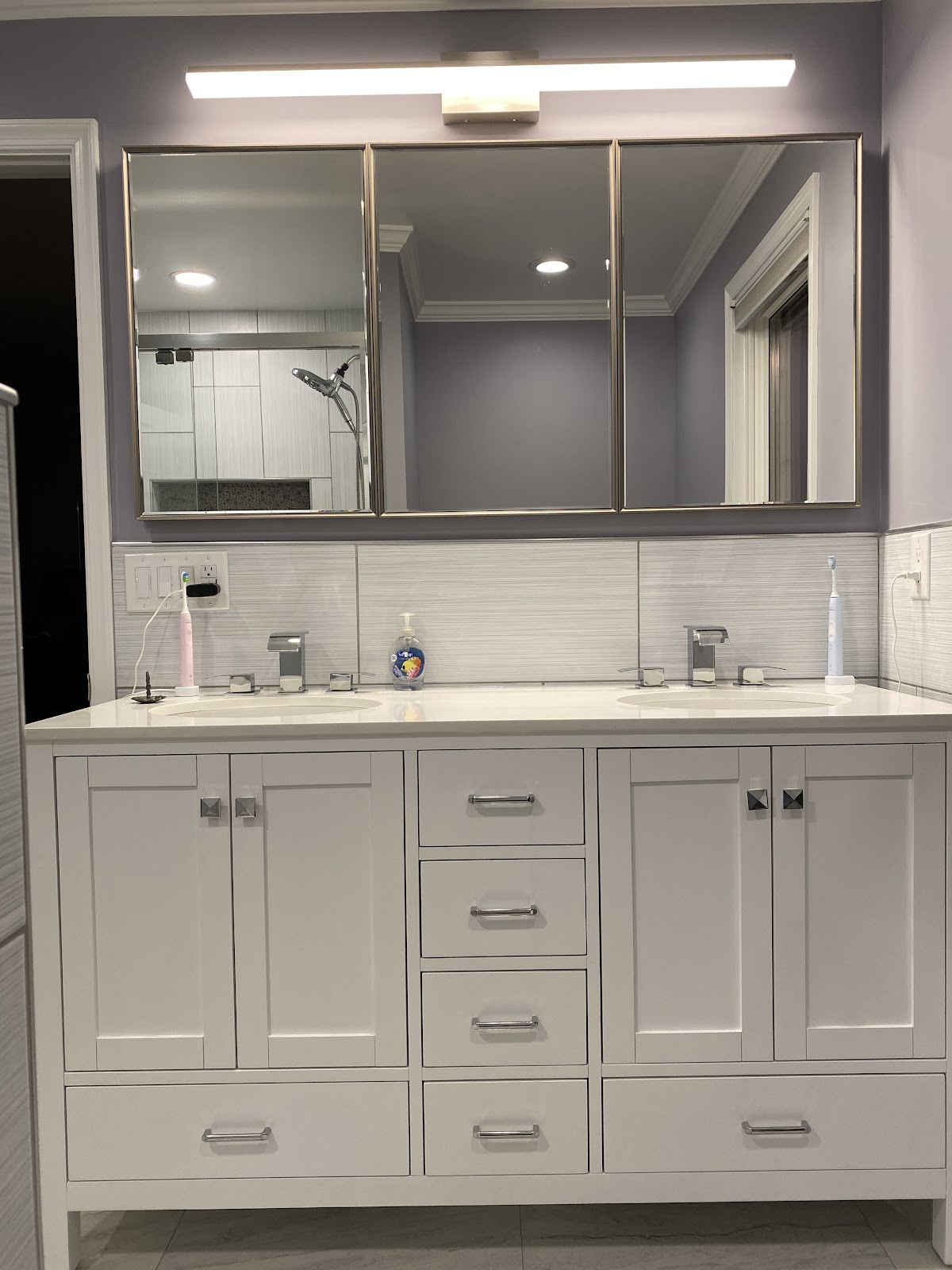 Bathroom renovation with walk-in shower